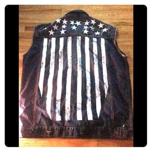 American Flag Denim Vest